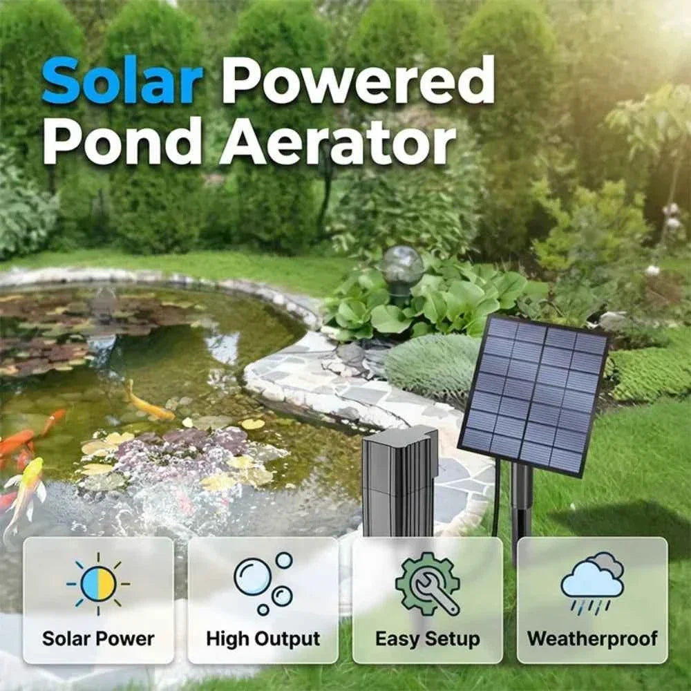 🔥Solar Pond Aerator with Air Pump🐟