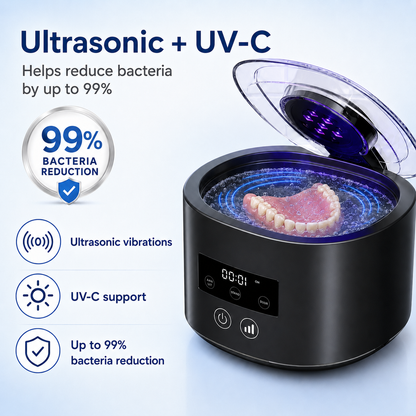 ❄️Limited-time 50% off! 🦷Ultrasonic UV-C denture cleaner—just 5 minutes to leave your dentures fresh and clean.