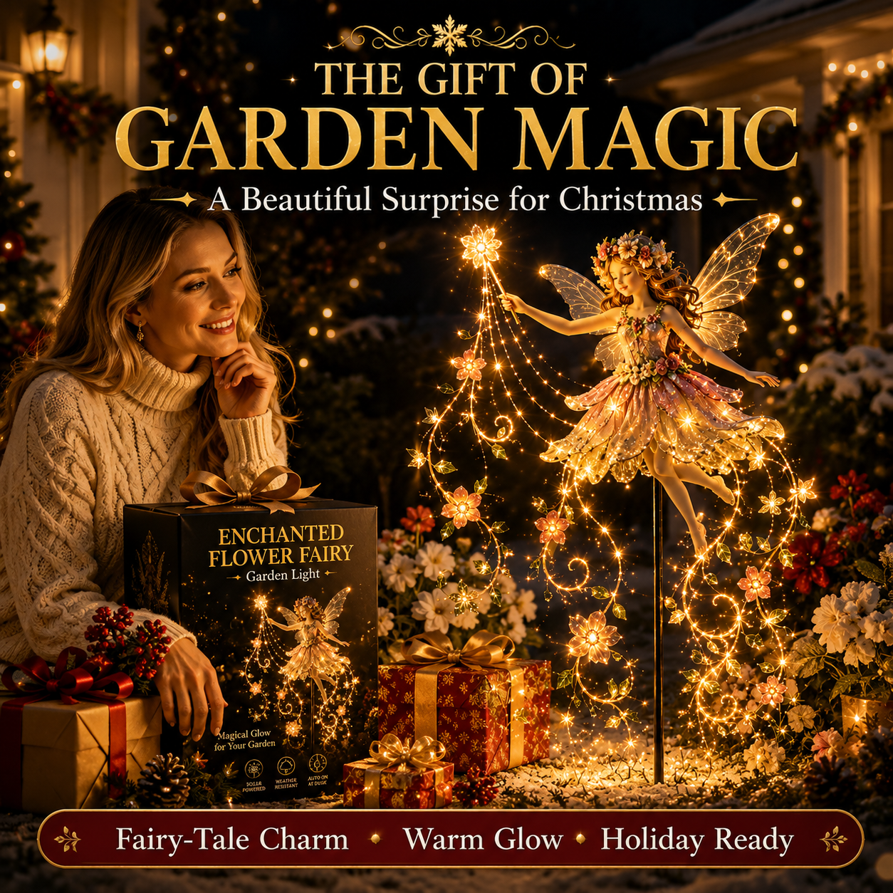 🎁Last Day 49% OFF-✨ Enchanted Flower Fairy Solar Garden Light – Magical Glowing Outdoor Christmas Yard Decor 🧚🌸