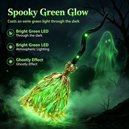👻Limited Time 49% OFF🔥Animated Moving Witch Broom🌟Light‑Sound‑Motion