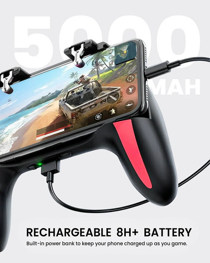 Mobile Game Controller with 5000mAh Power Bank & Cooling Fan & Gaming Grip Gamepad for 4.7-7" Android iOS Phone