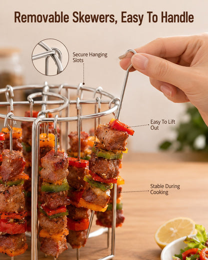 Heat-Resistant Vertical Skewers Clavo Air Fryer Rack