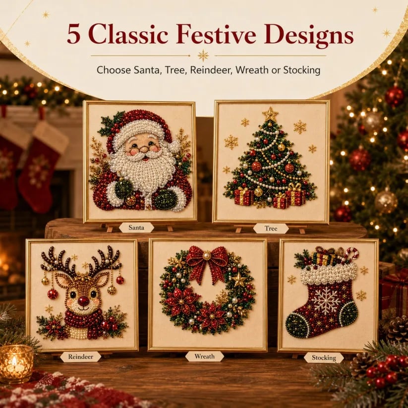 🌲DIY Pearl Diamond Painting Art  Christmas Series Kit -🧘Relaxing & Beginner-Friendly