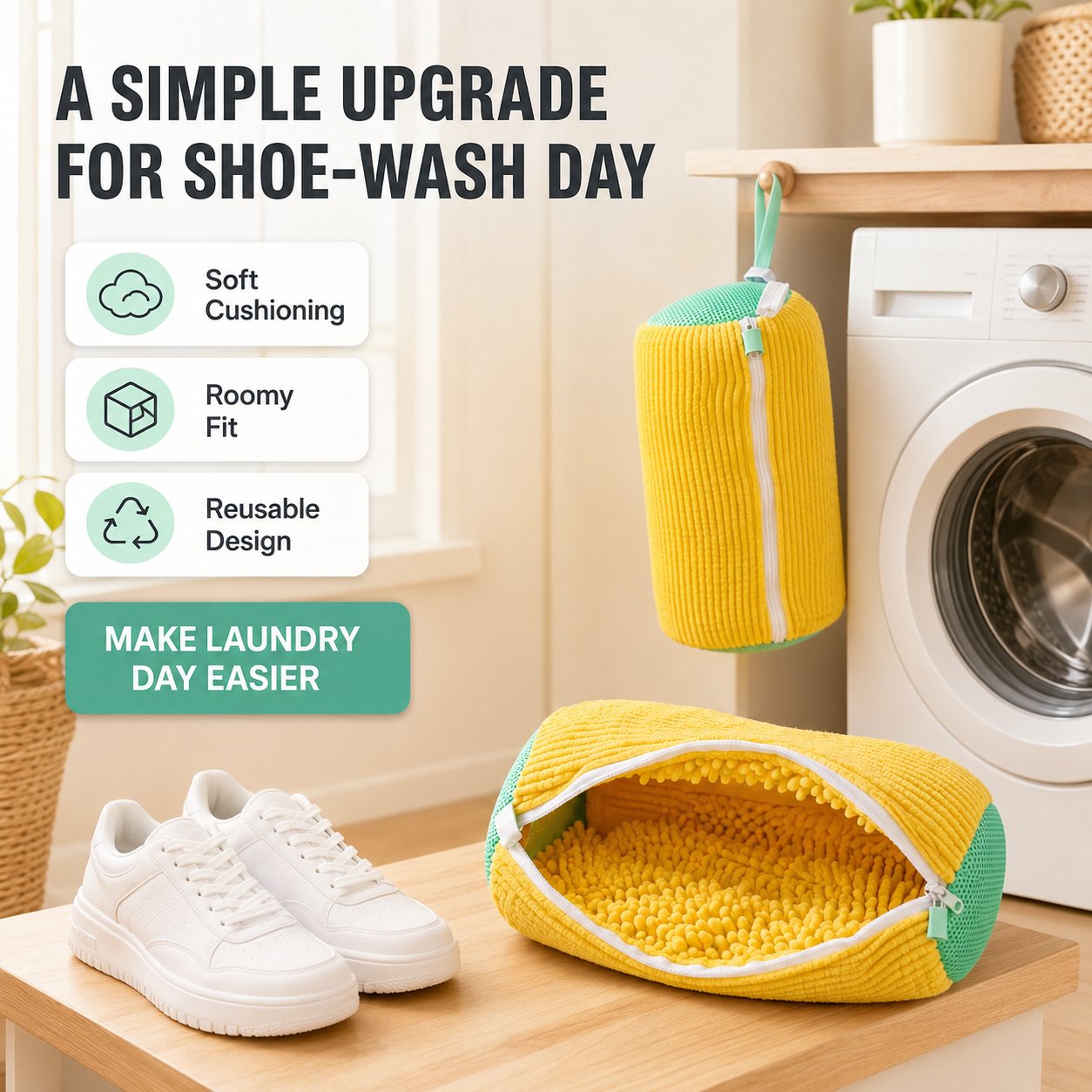 👟 360° Shoe Washing Bags – Deep Clean Sneakers Without Hand Scrubbing