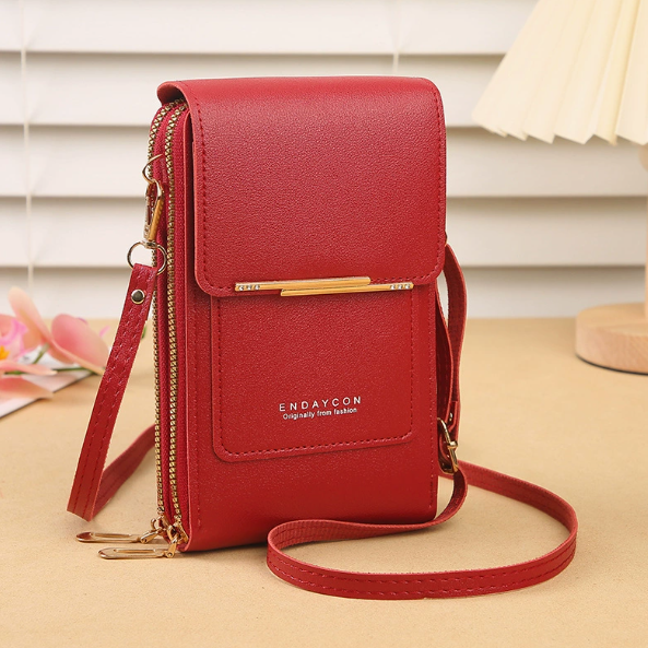 🔥【Multi-Functional Touchscreen Zipper Pouch】Smart Touch Crossbody: 1S access to phone, No more dropped screens!