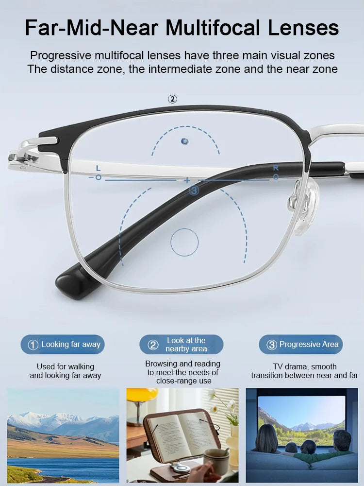 Auto-focus blue light blocking reading glasses