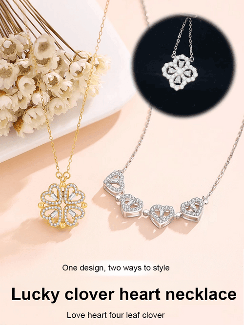 🍀HEUTE 50 % RABATT – Verwandlungsfähige Glücksklee-Herz-Halskette💎 | Das Geschenk, das sie nie ablegen wird