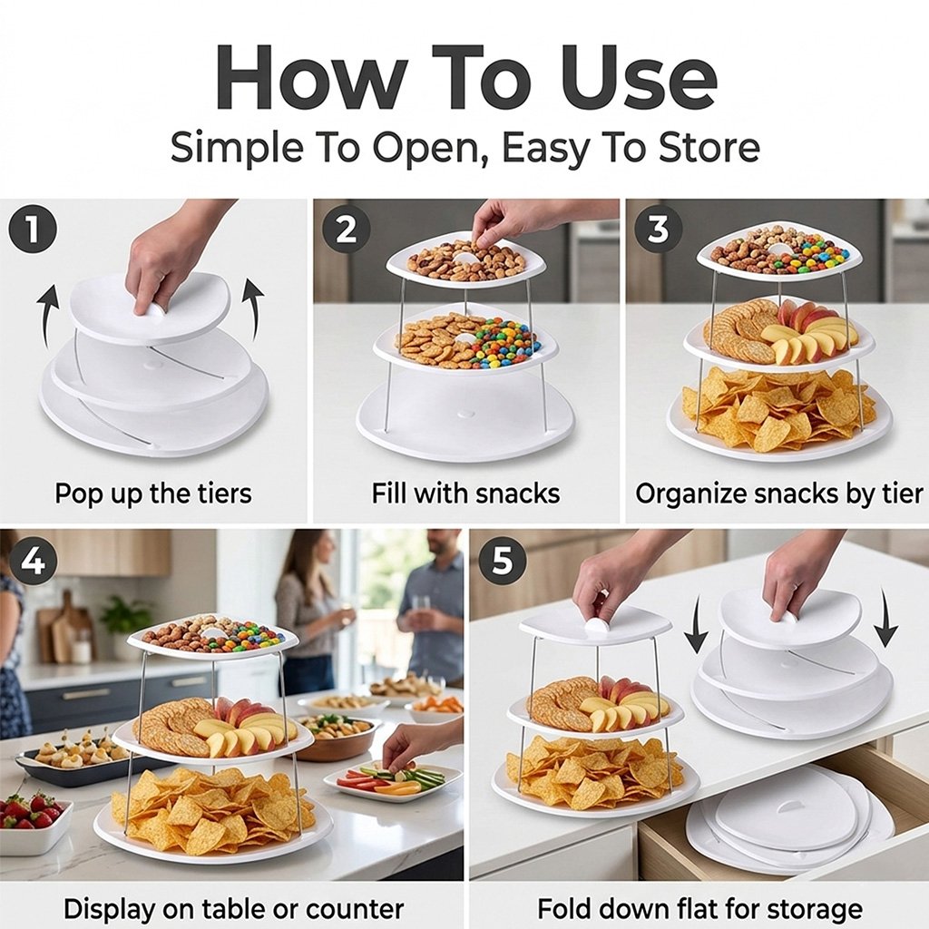 Foldable Pop-Up Snack Serving Trays