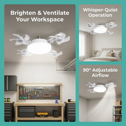 💡 E27 Socket Ceiling Fan Light – 2-in-1 LED Fan Bulb with Remote Control for Bedroom, Kitchen & Home Cooling