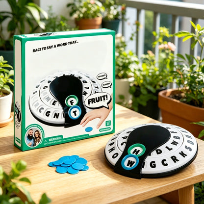 🎲Spin & Shout Word Game – Fast-Paced Family Game with Letter Wheels, Spinner Device & 20 Tokens