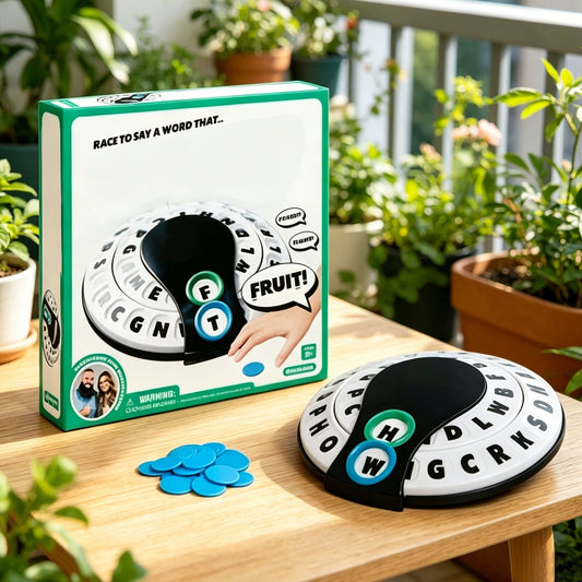 🎲Spin & Shout Word Game – Fast-Paced Family Game with Letter Wheels, Spinner Device & 20 Tokens