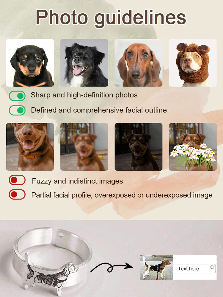 【Photo Customization】Pet Memorial Ring. Turn limited companionship into eternal remembrance. 🐾💍