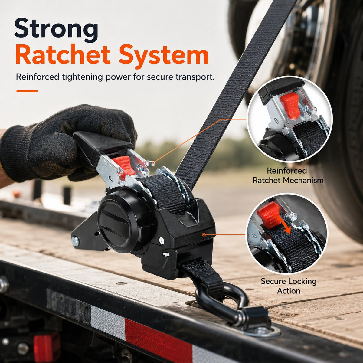 ⏰Today 52% OFF Sale🔥Dual-end Retractable Ratchet Tie Down Straps