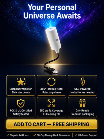 🔥🏆Flash Sale ✨ Plug-and-Play HD Star Projecto: Instantly Transforms into a Romantic Galaxy in 1s with Eye-Safe Protection