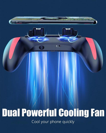 Mobile Game Controller with 5000mAh Power Bank & Cooling Fan & Gaming Grip Gamepad for 4.7-7" Android iOS Phone
