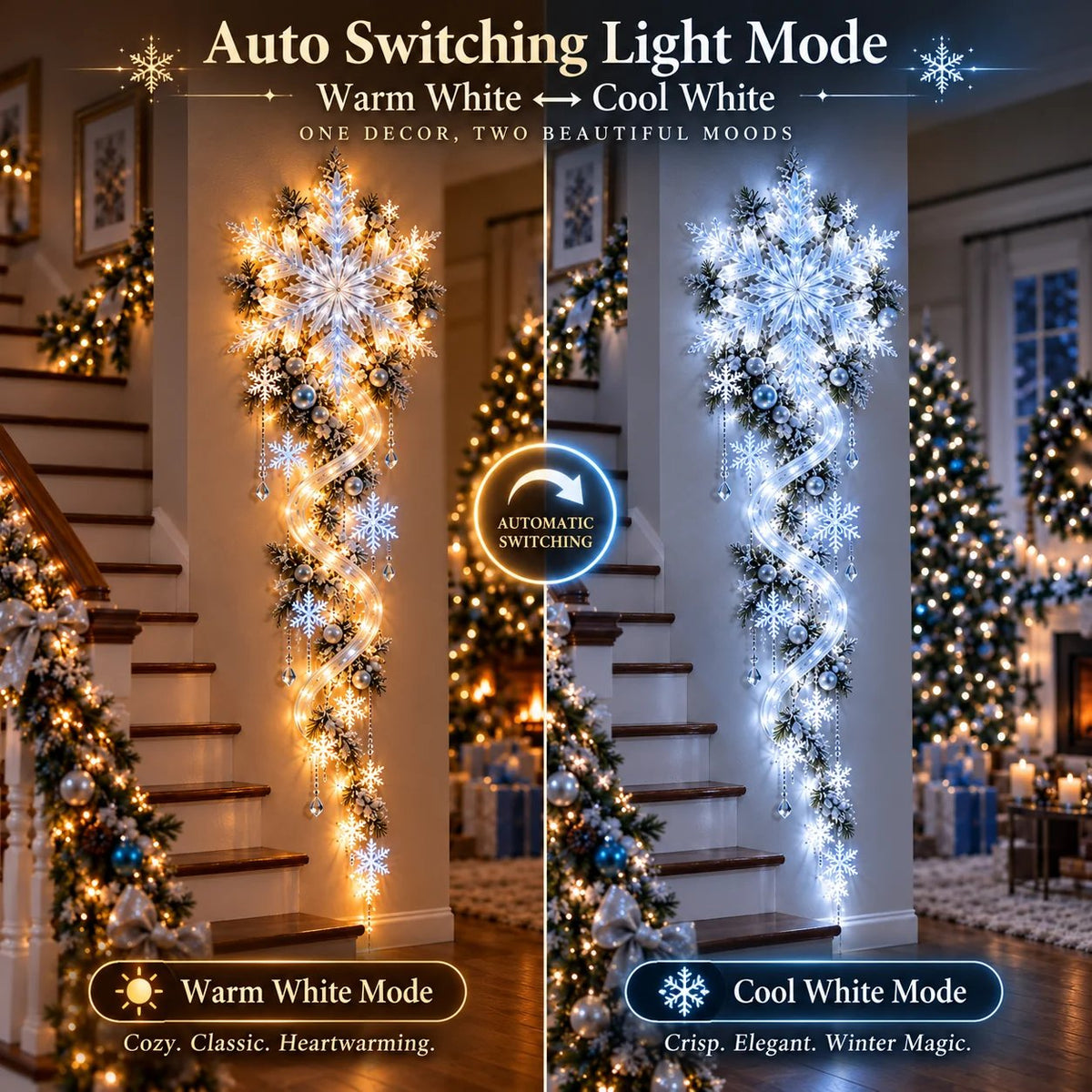 ❄️ Giant Snowflake Blizzard Trail™- Let the Snowstorm Glow Indoors