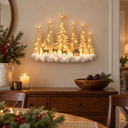 🎄Lighted Christmas Woodland Forest Wall Decor