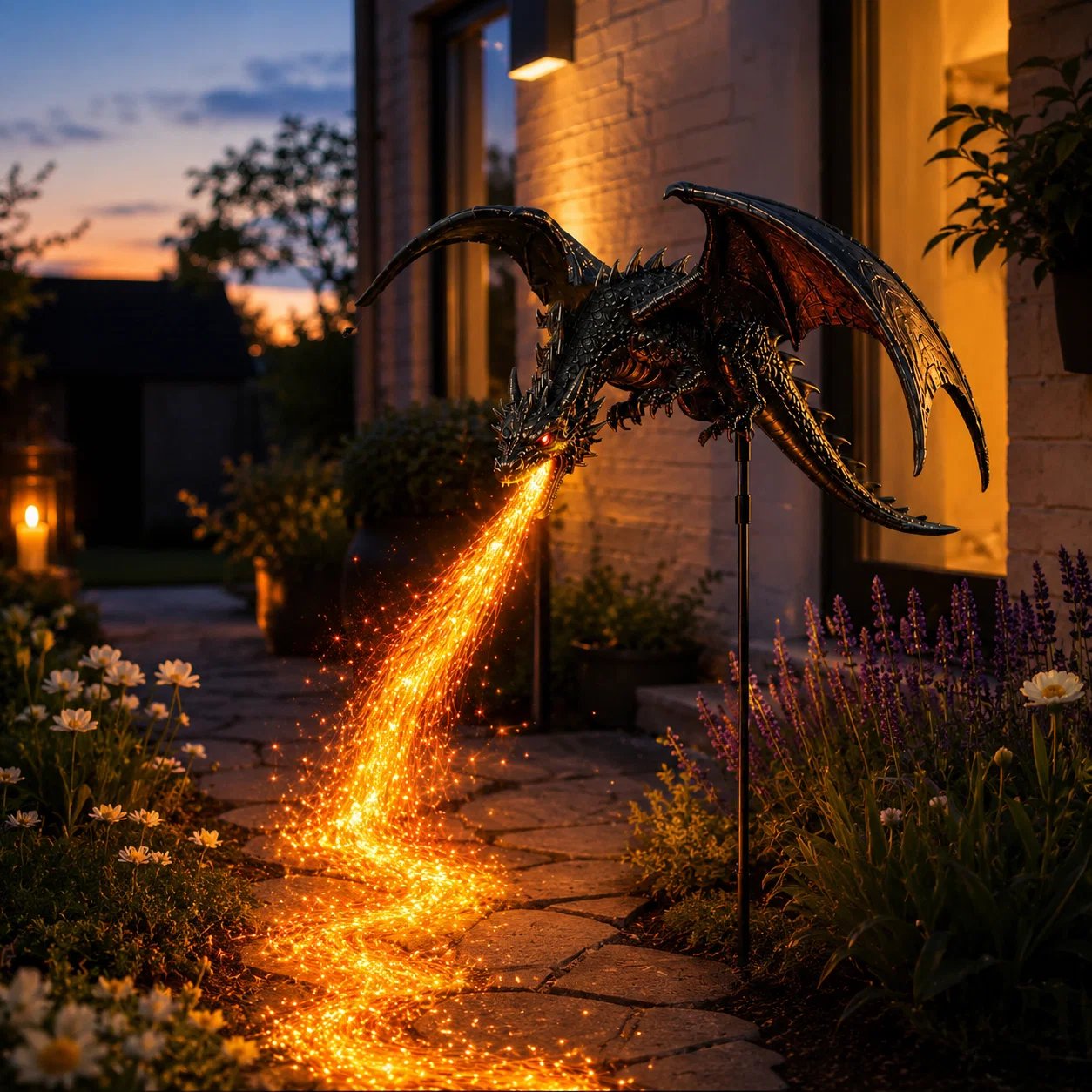 🔥 47% OFF | Solar Fire-Breathing Dragon Garden Stake Light 🐉