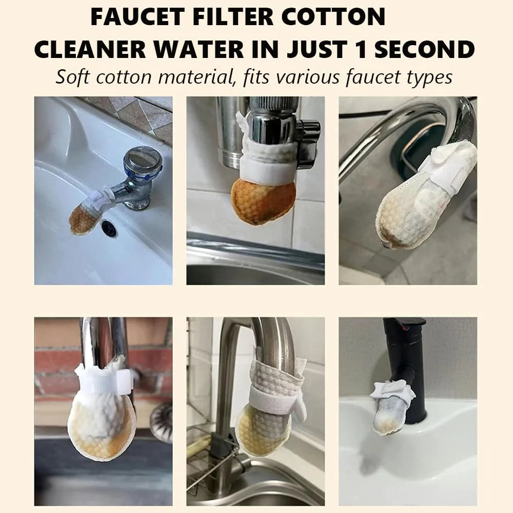 💧 100 Disposable Cotton Faucet Filter Bags with 10 Fastening Straps