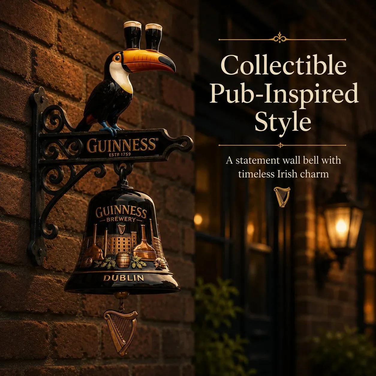 🍺Guinness Toucan Cast Iron Door Bell