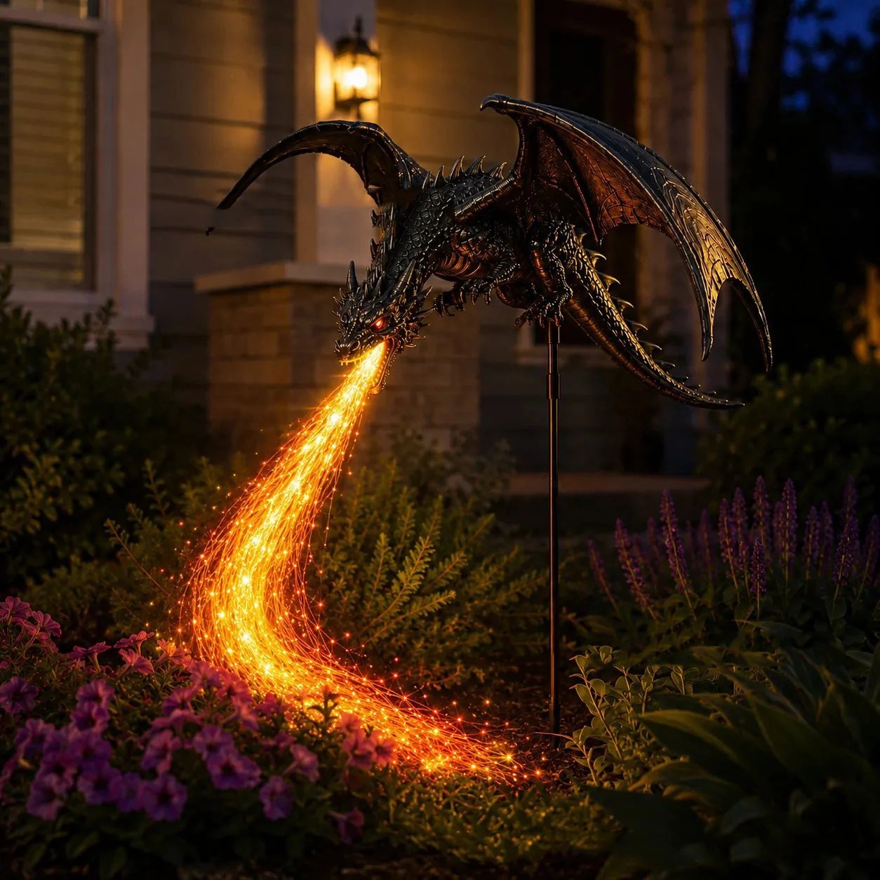 🔥 47% OFF | Solar Fire-Breathing Dragon Garden Stake Light 🐉