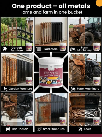【100% Water-Based Eco Formula】2-in-1 Black Rust Reformer Paint | 60-Sec No-Sanding Rust Melt