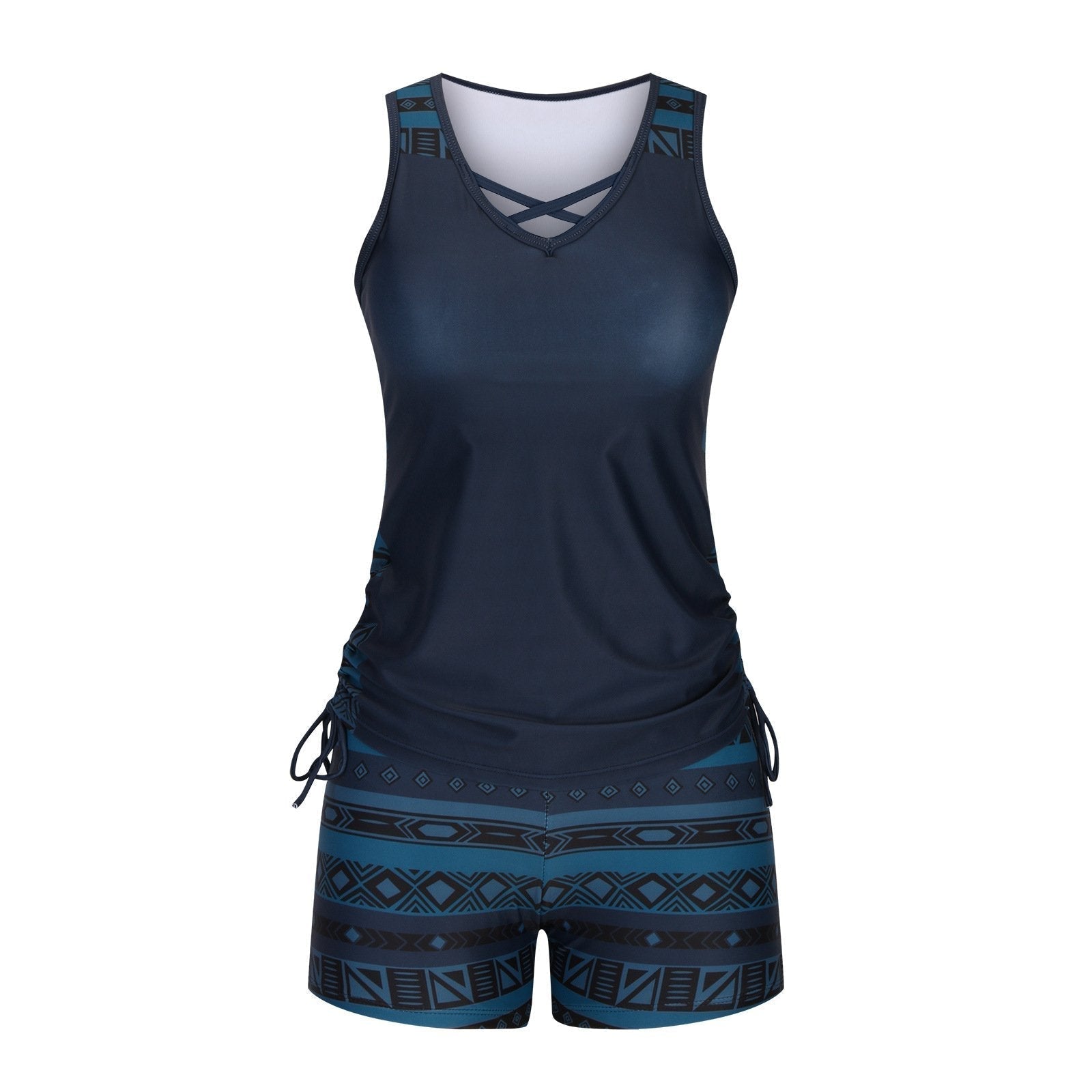 Women's Tummy Control Tankini Set with Built-In Bra – Flattering Boho Swimwear with Shorts💝