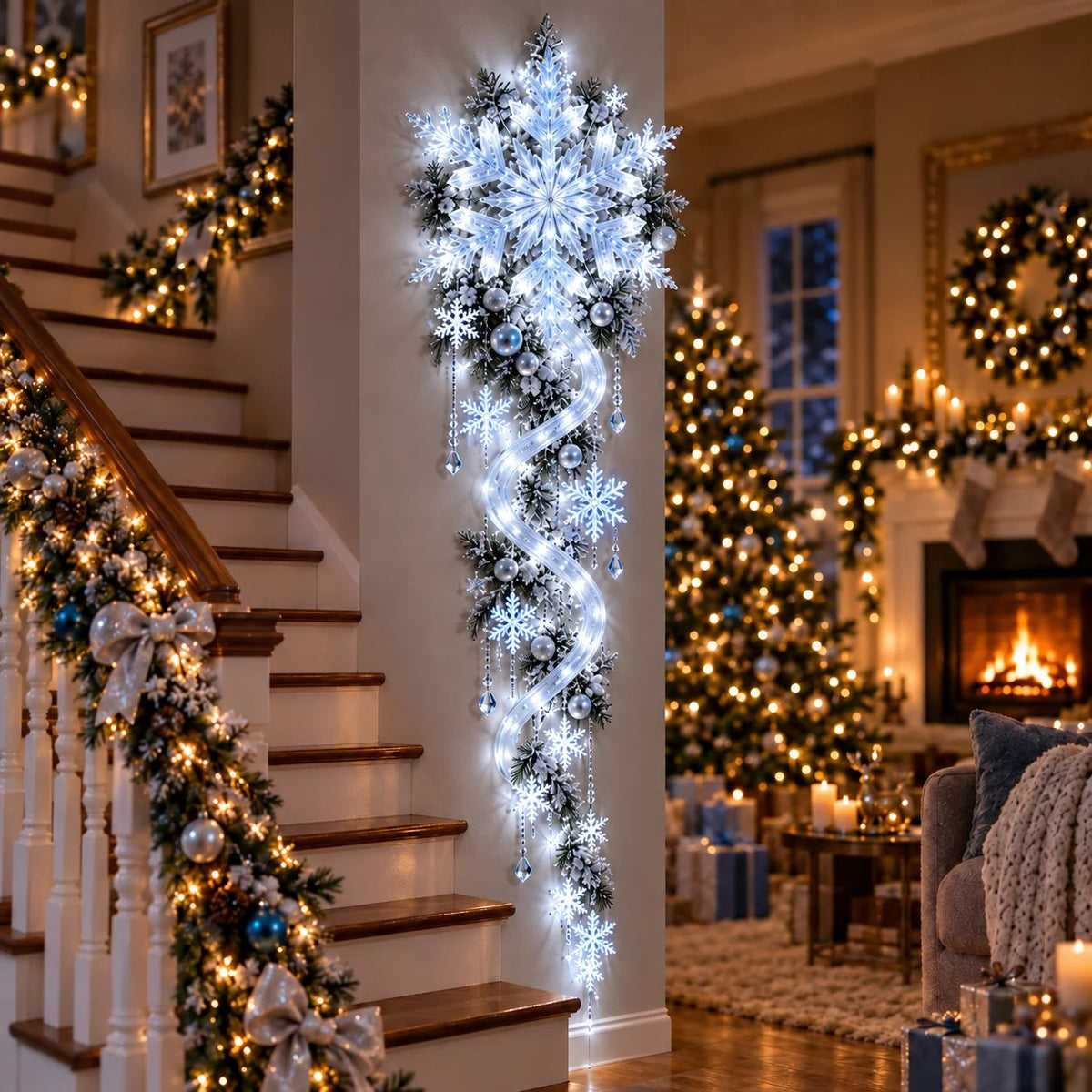 ❄️ Giant Snowflake Blizzard Trail™- Let the Snowstorm Glow Indoors