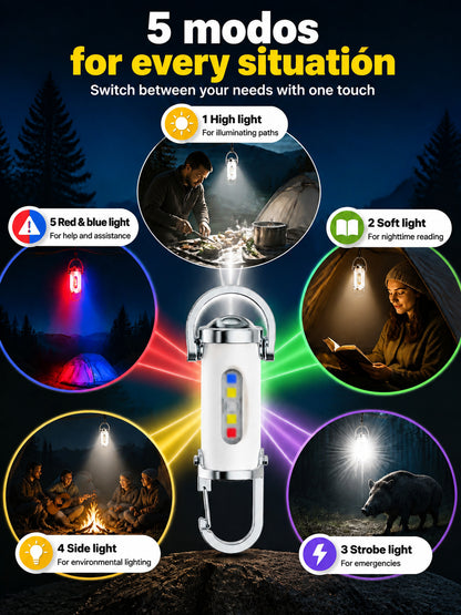【3-in-1 Multifunction】SOS Emergency Light Flashlight