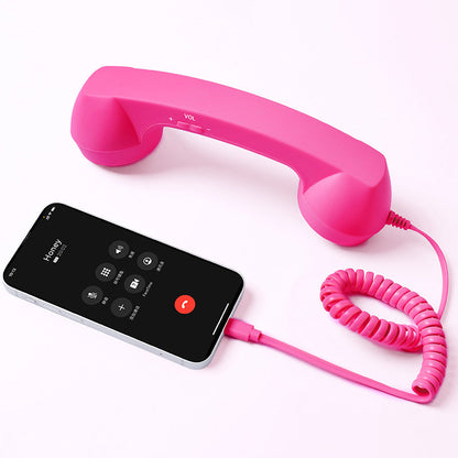 Retro Phone Handset – Type-C / 3.5mm Wired Receiver with Mic & Volume Control