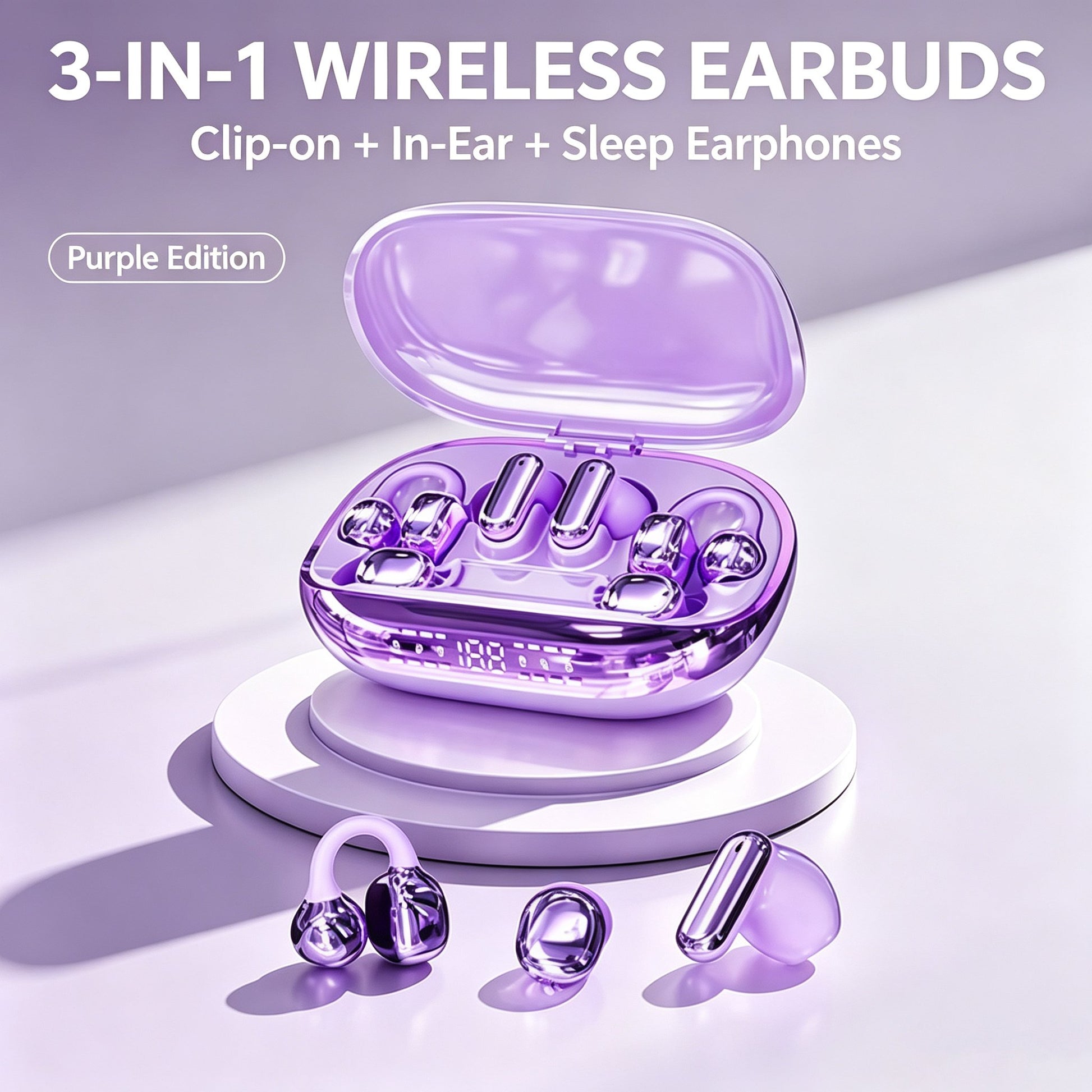 3-in-1 Bluetooth Wireless Earbuds with Chargeable Power Bank Case