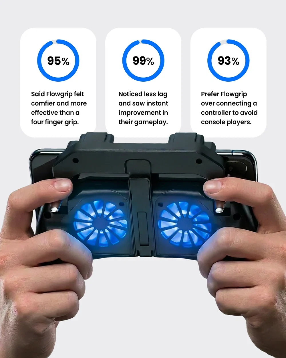 Mobile Game Controller with 5000mAh Power Bank & Cooling Fan & Gaming Grip Gamepad for 4.7-7" Android iOS Phone