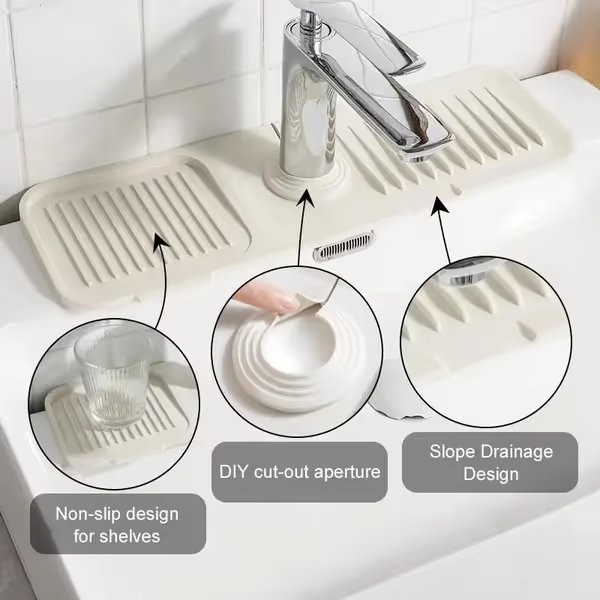 🔥Buy one get one free🔥Silicone Sink Faucet Draining Mat