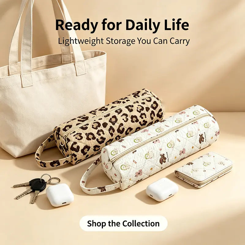 🔥 Quilted Travel Organizer Pouch – Cute, Spacious & Easy to Carry