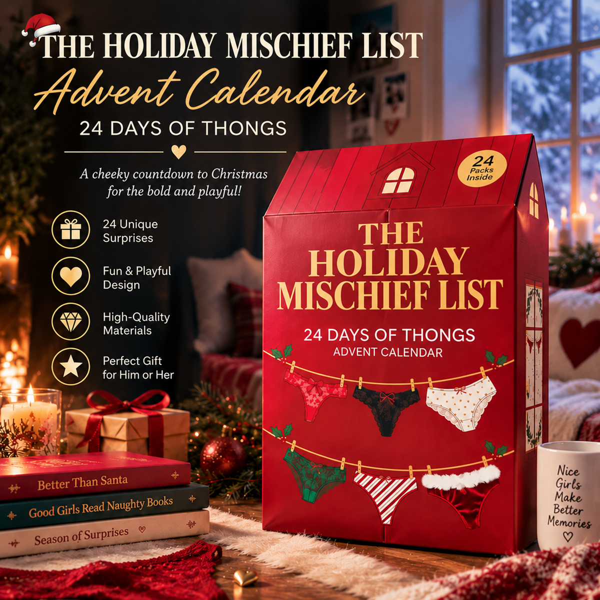 🎁 🔥24 Days of Temptation™ 🔥🎁– Luxury Lingerie Advent Calendar for Someone Special