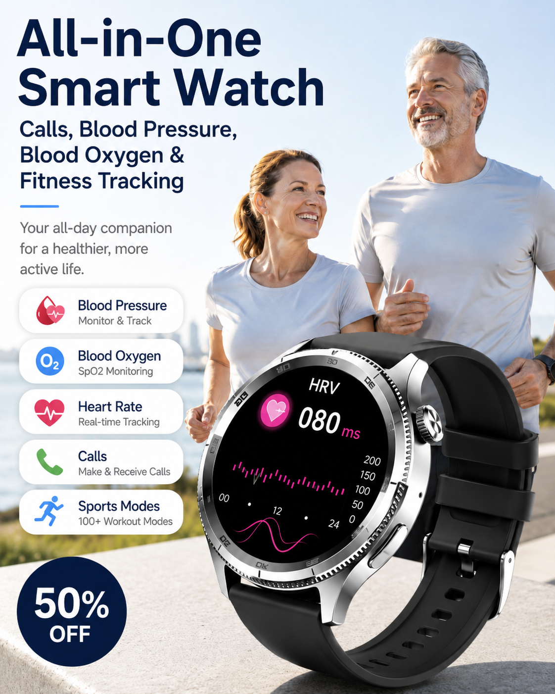 Smartwatch with 24/7 Health & Activity Tracking