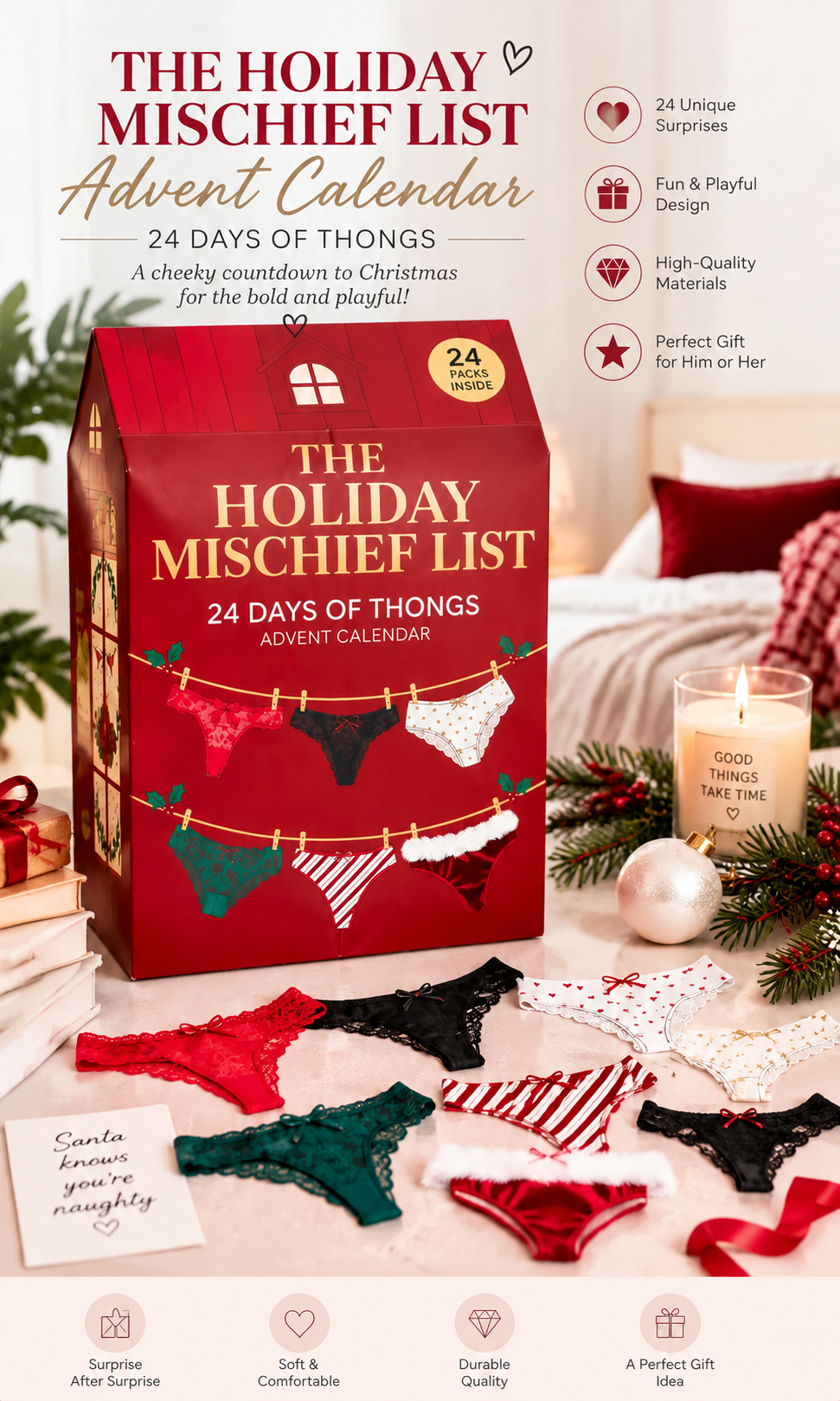 🎁 🔥24 Days of Temptation™ 🔥🎁– Luxury Lingerie Advent Calendar for Someone Special