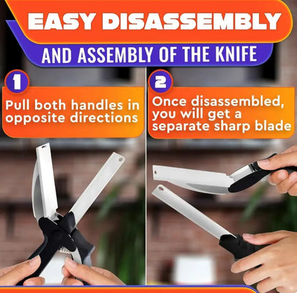 2-in-1 Kitchen Scissors with Cutting Board – Stainless Steel Food Cutter for Meat, Vegetables, Fruit & Cheese