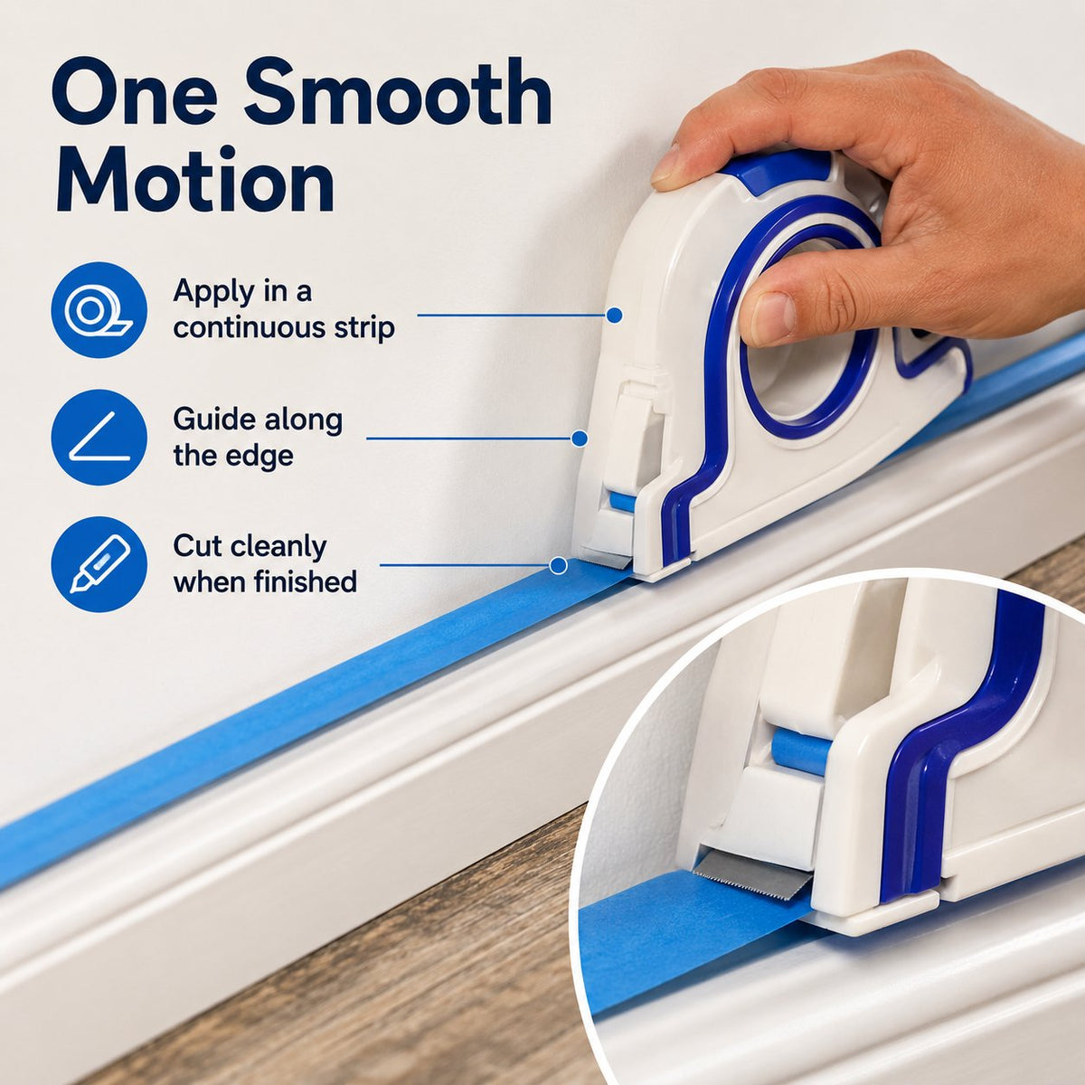 Easy Painter’s Tape Applicator Tool.Tape faster. Cut cleaner. Paint with straighter edges.