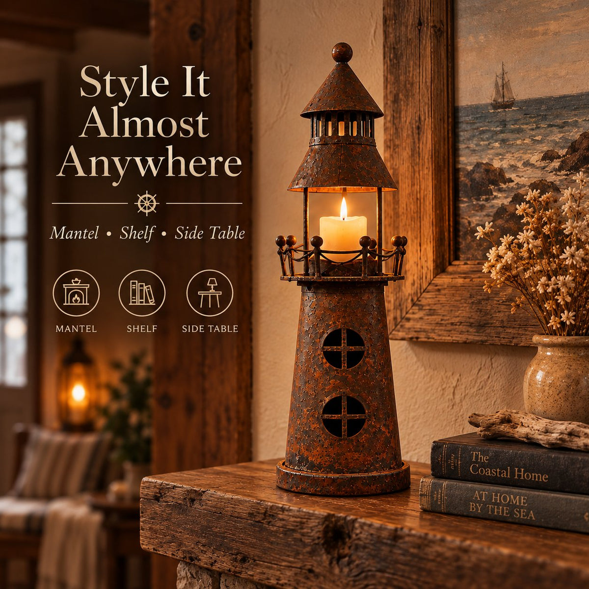 ✨ Vintage Lighthouse Candle Lantern-Bring the Warm Glow of an Old Lighthouse Home🎁