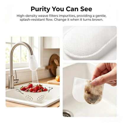 💧 100 Disposable Cotton Faucet Filter Bags with 10 Fastening Straps