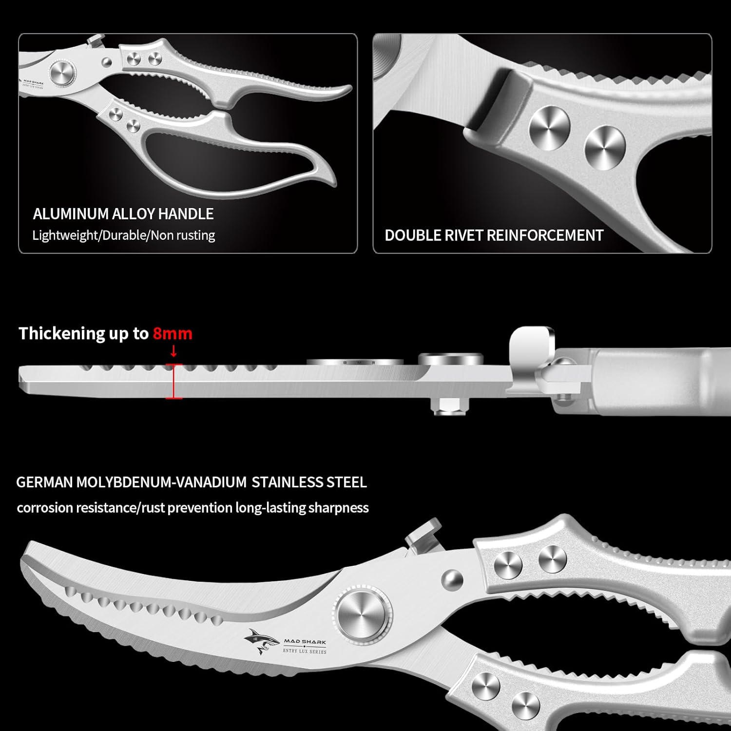 ✂️ LIMITED TIME 50% OFF! ⚡ Heavy-Duty Multifunction Kitchen Shears – 4-in-1 Tool with Fish Scaler, Bottle Opener & Safety Lock 🔪