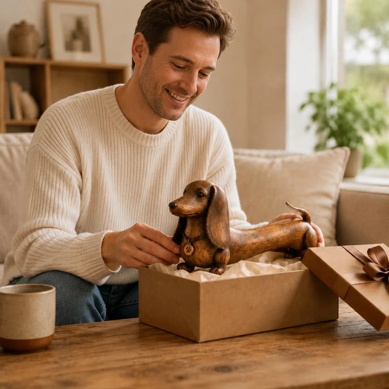 🐶✨Handcrafted Wooden Dachshund Figurine