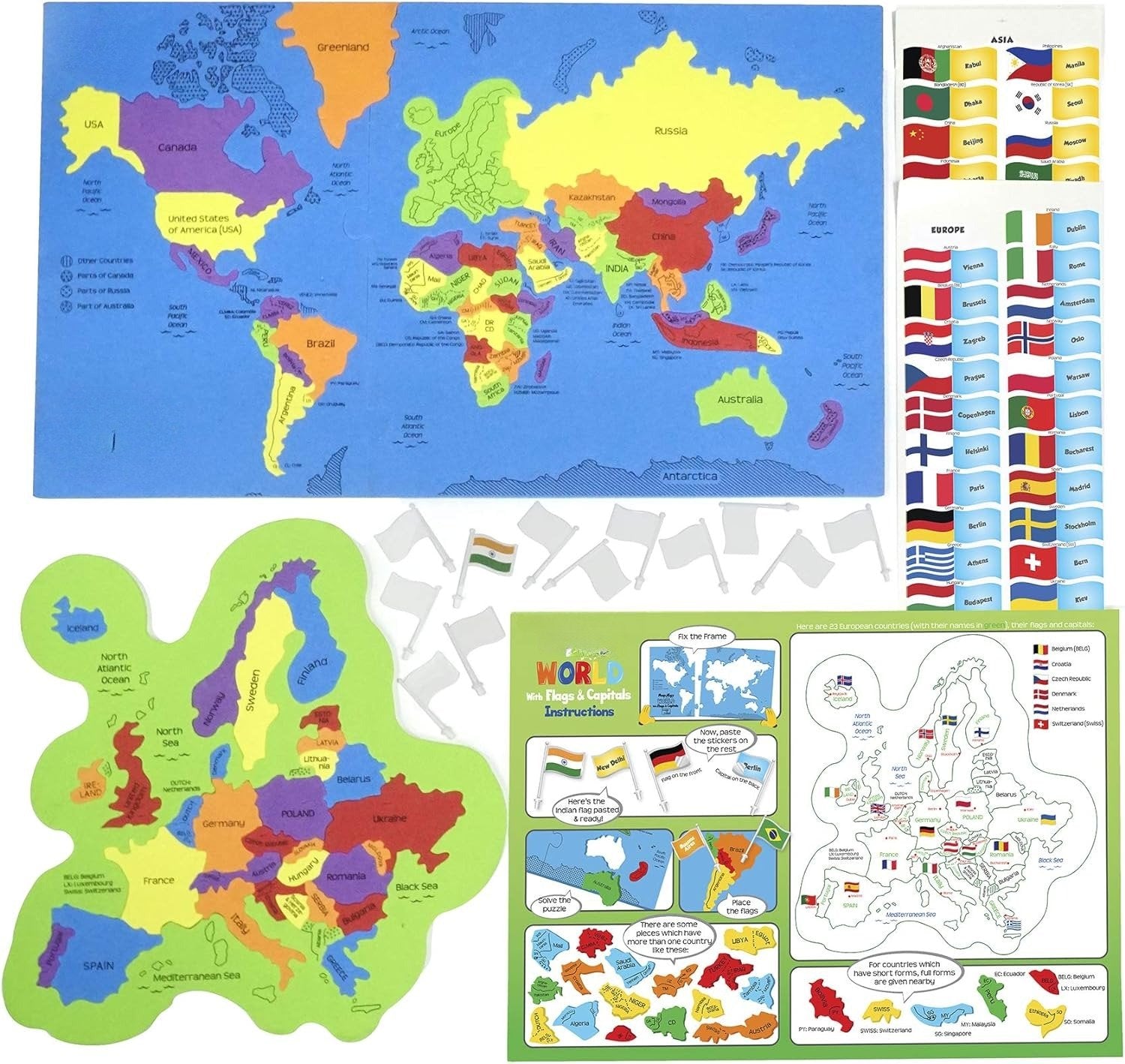 🔥Last Day 49% OFF - 🌍 World Map & USA Map Puzzle Set