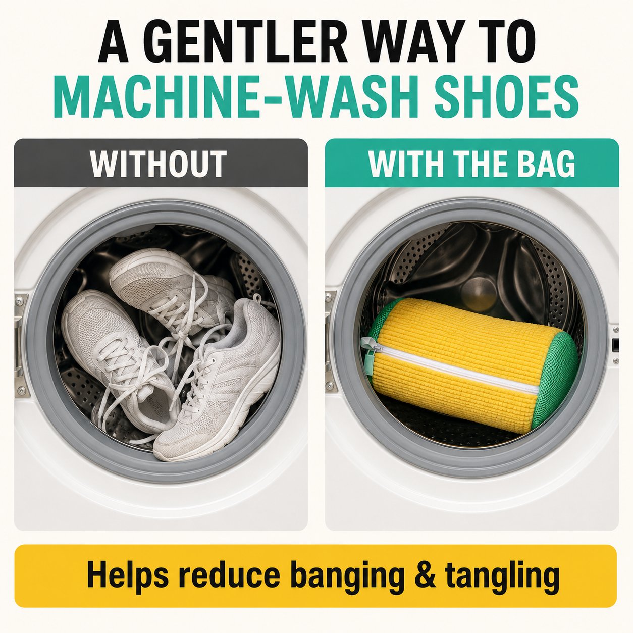 👟 360° Shoe Washing Bags – Deep Clean Sneakers Without Hand Scrubbing