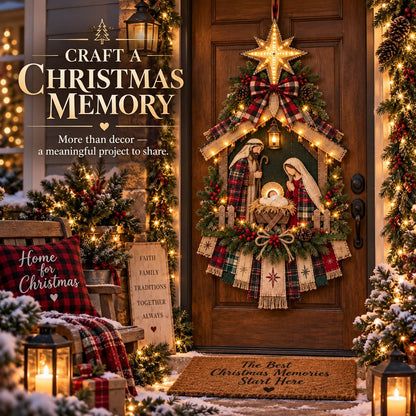 🔥Buy 2 Get 20% OFF🔥DIY Lighted Christmas Nativity Scene Door Hanging Kit 🎄