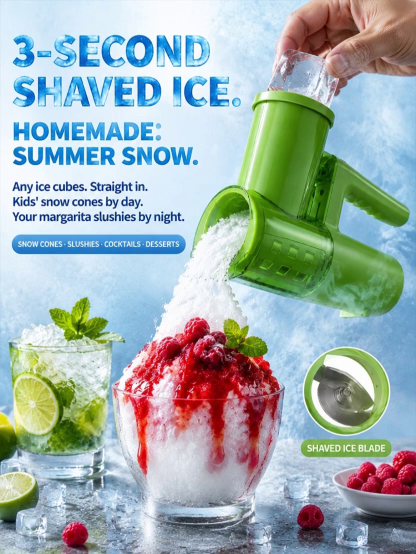 🚀 Wireless Ice Shaver: 3s to snow cones, No more bulky blenders!
