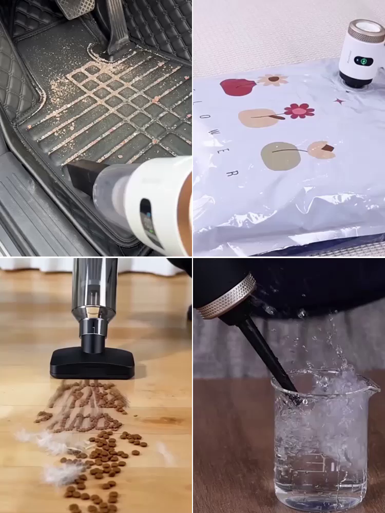 🚀 3-in-1 Car Vacuum: 3s to Clean & Inflate, No more messy seats!