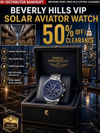 ⌚ Swiss Pilot Watch｜Authentic Swiss‑handcrafted, microscope‑calibrated movement, lifetime‑no‑replace solar movement, professional 20ATM waterproof 💧