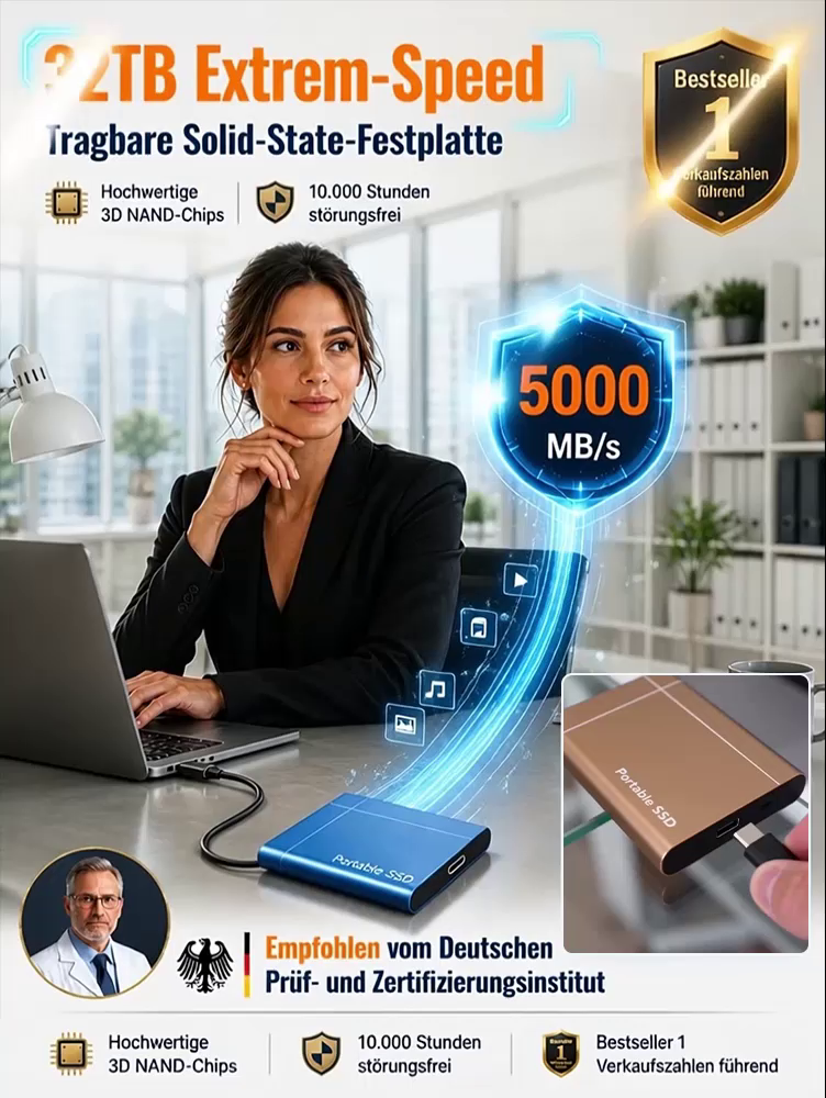[Mobile and PC compatible] High-speed solid-state drive